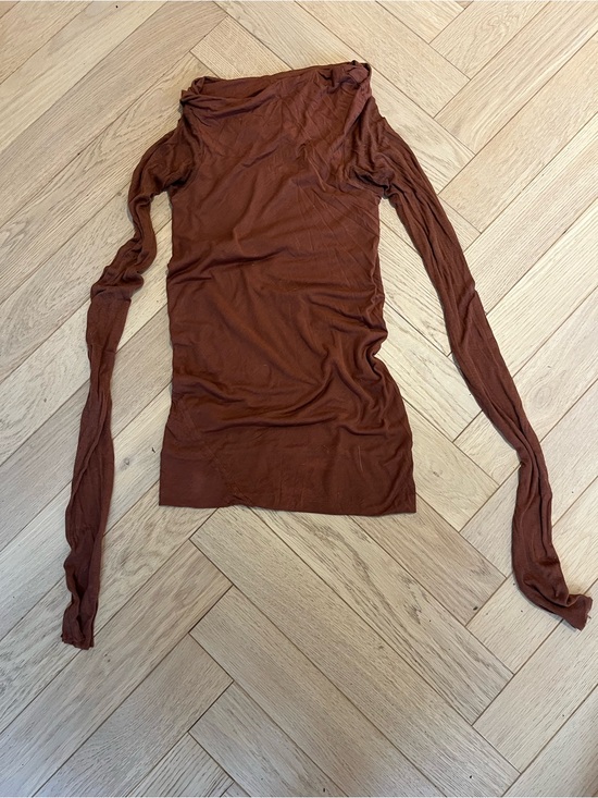 Rick Owens Tops - Rick Owen’s Lillies Brown Cowl Neck Long Sleeve top